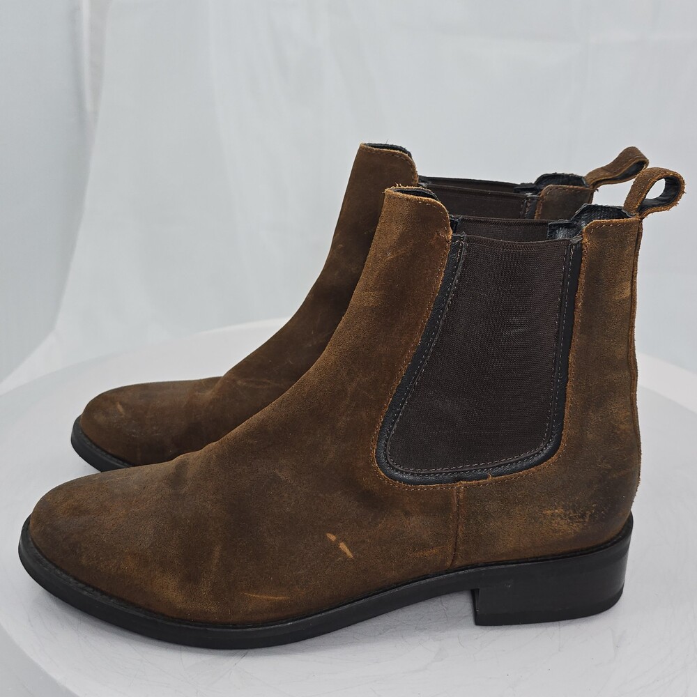 Thursday Boot Company Duchess Brown Cognac Suede Chelsea Boots Women 9 Burnished